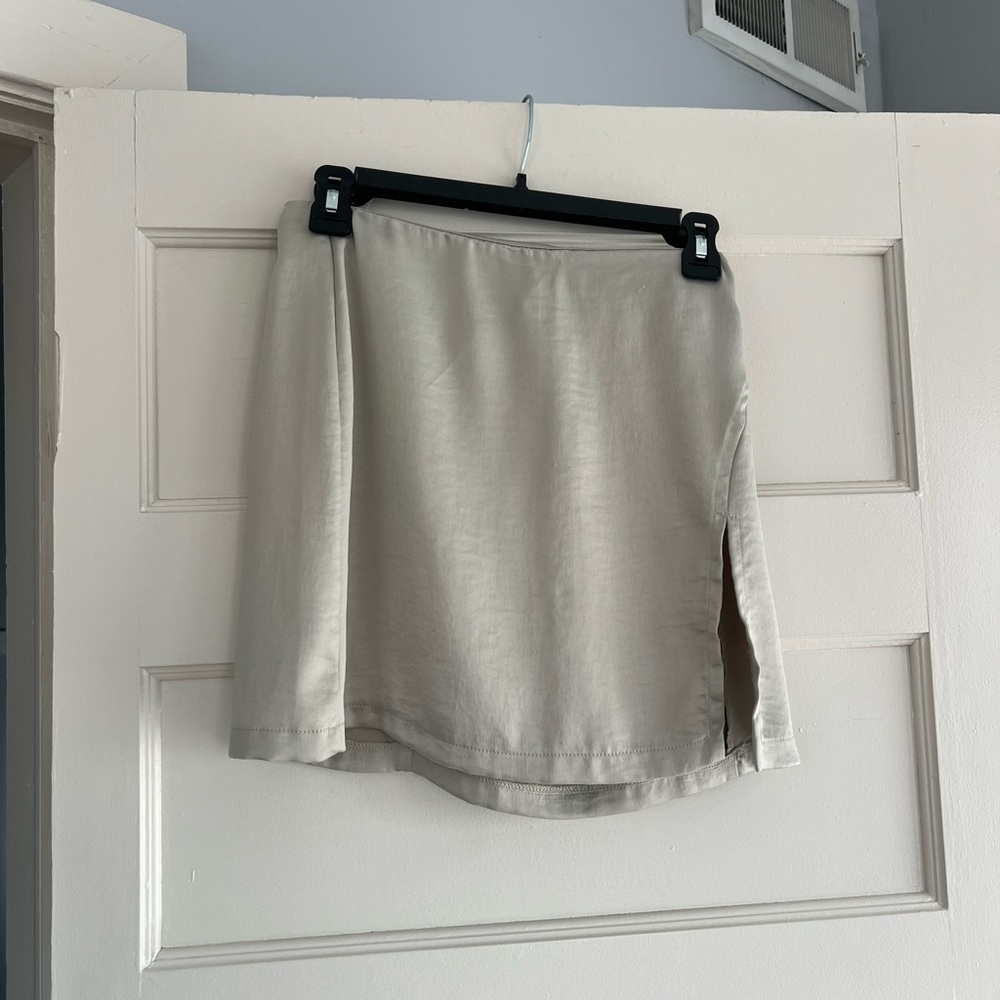 Sage Mini Skirt with Side Slit